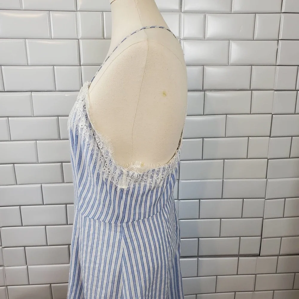 LUSH | BOUTIQUE IVY & LEO STRIPED LACE SUNDRESS SLIP DRESS WOMEN'S LARGE NWT - Picture 6 of 17